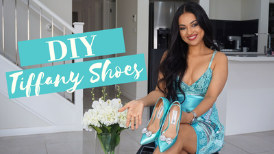 DIY: TURN YOUR OLD SHOES INTO A LUXURY PAIR! Custom Tiffany-inspired shoes! 💎✂️